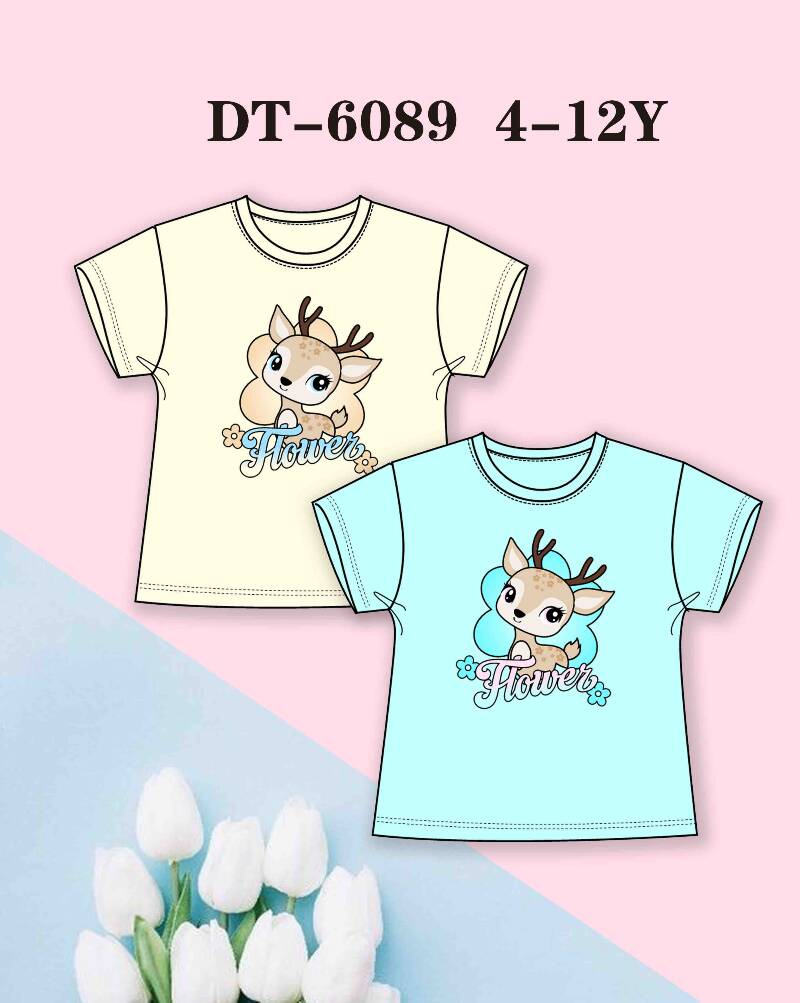 Bluzka dziewczęcy. Roz 4-12. Mix Kolor Paczka 5 szt.